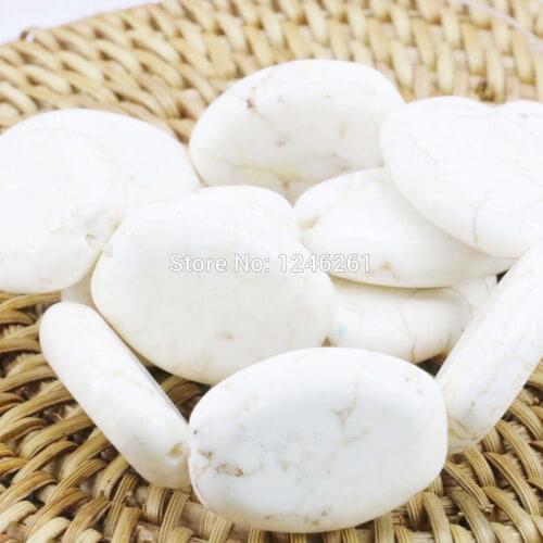 18x25mm Ellipse White Turkey Stone DIY Loose Beads Stone Howlite Women Girls Gifts Gems Fitting Female Jewelry Accessories Parts