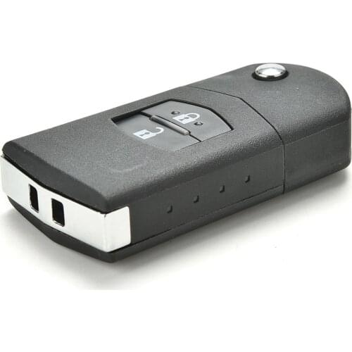 2 Button Remote Key Fob Shell Case Folding Flip With Uncut Blade For Mazda 3 5 6