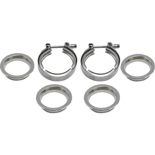 2.5 inch V-Band Tube Flange w/ Clamp Kit for Turbo Exhaust Downpipe Stainless