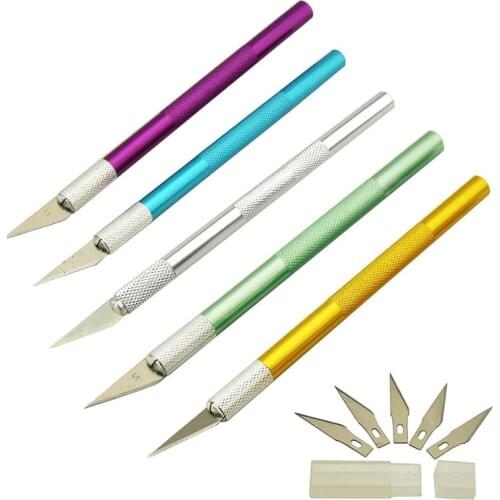 6 Blades Art Knifes Wood Carving Tools Razor Hobby Leather Fruit Food Craft Sculpture Engraving Scalpel DIY Cutting PCB Repair