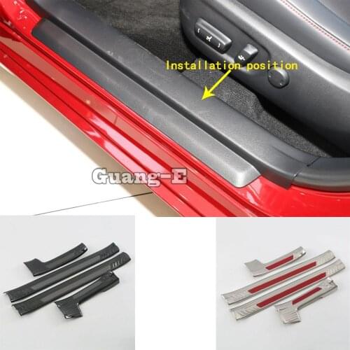 Car Cover Styling Inner Threshold Rear Bumper Trim Plate Sticks Frame Parts 4pcs For Lexus CT CT200h 2019 2020 2021