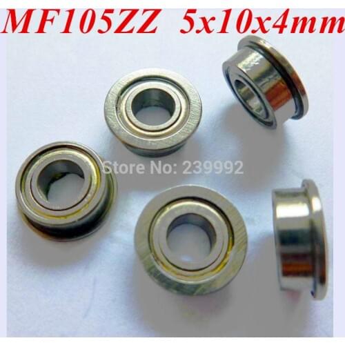 Free Shipping 60pcs/lot MF105ZZ miniature Flange Deep Groove Ball Bearings MF105 LF1050 ZZ 5x10x4