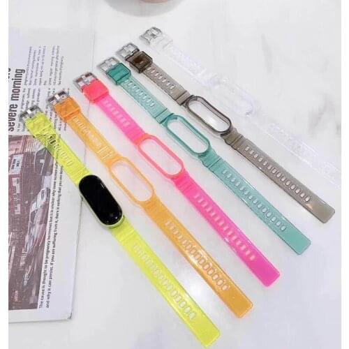 BOORUI Soft TPU Strap Mi Band 5 Colorful Transparent newest us band 5 strap bracelets replacement for xiaomi mi band 5