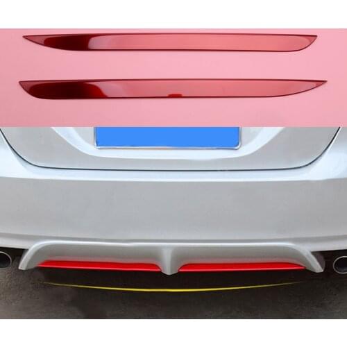 CITALL Stainless Steel 2pcs Red Rear Bumper Plate Lower Lip Decorator Pad Cover Trim Fit For Toyota Camry 2018 2019