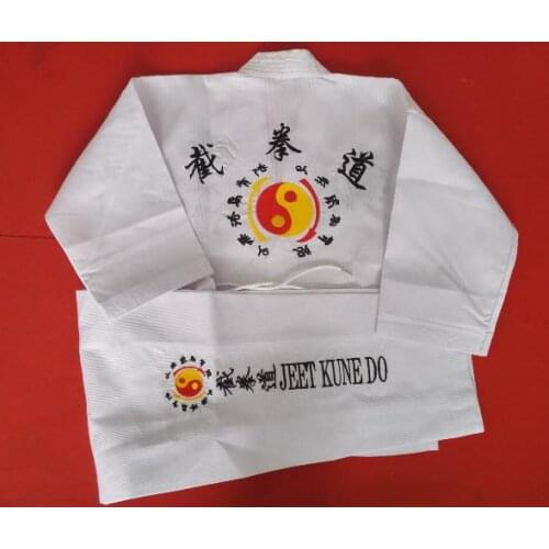 Kids&ADULT Jeet kune do kung fu training uniforms JKD martial arts wing chun embroidery suits matial arts clothing white/black