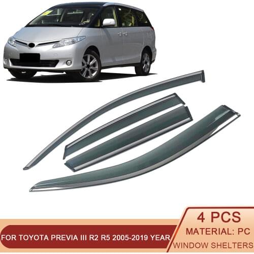 For TOYOTA Previa III R2 R5 2005-2019 Car Window Sun Rain Shade Visors Shield Shelter Protector Cover Trim Frame Sticker