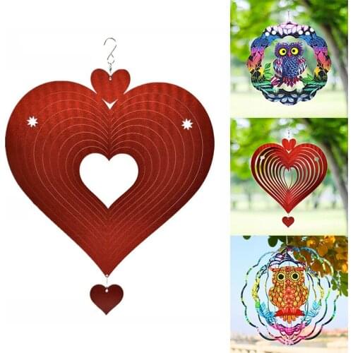 Geometric Love/ Owl Wind Chimes Home Hanging Craft Gift Crafts For Ornament Car Hanging Bed Room Decoration Garden Accessories