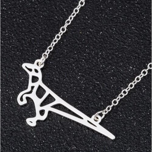 Jisensp Stainless Steel Animal Necklace Vintage Design Hollow Dinosaur Pendant Necklace Statement Jewelry for Child Best Gift