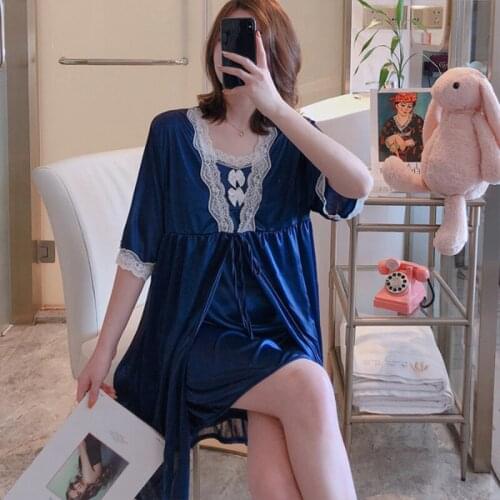 2PCS Robe Suit Satin Women Kimono Gown Bridal Wedding Bathrobe Set Rayon Sexy Loose Sleepwear Intimate Lingerie Lounge Nightwear