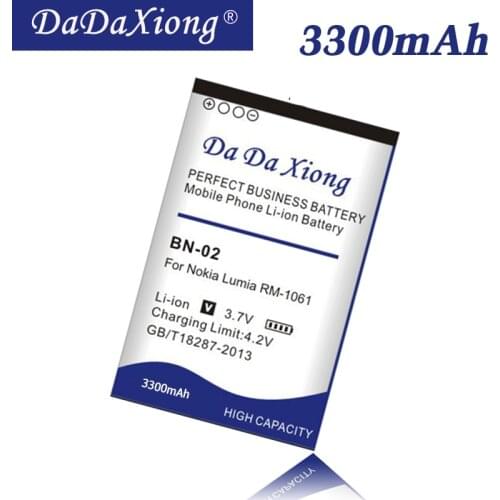 Da Da Xiong 3300mAh BN-02 BN02 Li-ion Phone Battery for Nokia XL / XL 4G RM-1061 RM 1061 RM-1030 RM-1042 RM 1061 battery