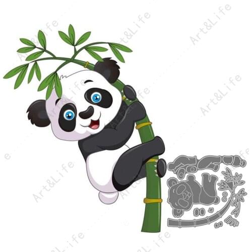 Cute Climbing Panda Hot New Metal Cutting Dies Stencils for Making Scrapbooking Album Festival Birthday Card Embossing Cut Dies