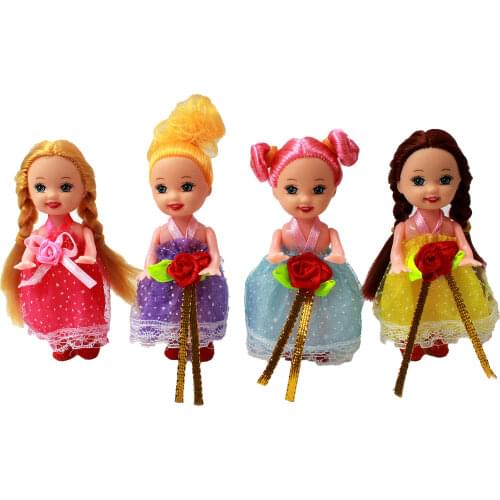 4 Pcs/Lot New 10cm BJD Mini Doll Movable Joint Girl Baby Colorful Eyes Beautiful DIY Toy Doll With Clothes Dress Up Fashion Doll