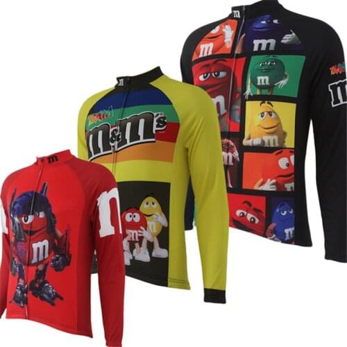 Long sleeve cycling jersey men winter thermal fleece coat cartoon Anime bike jacket maglia ciclismo uomo tenue cycliste homme