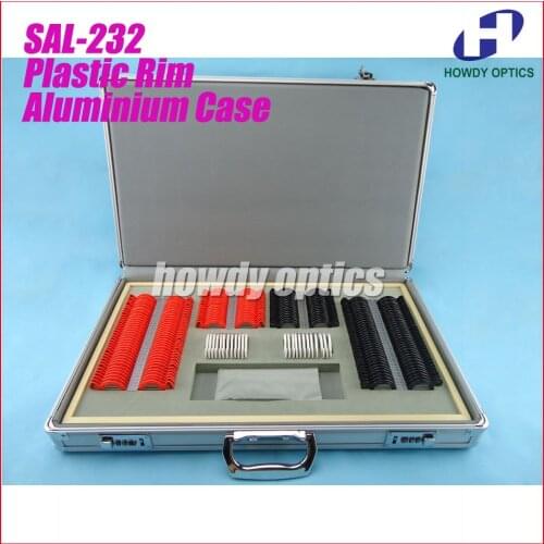 SAL-232 Trial lens set ophthalmic trial case Plastic rim 26mm lens diameter Nice Aluminium case