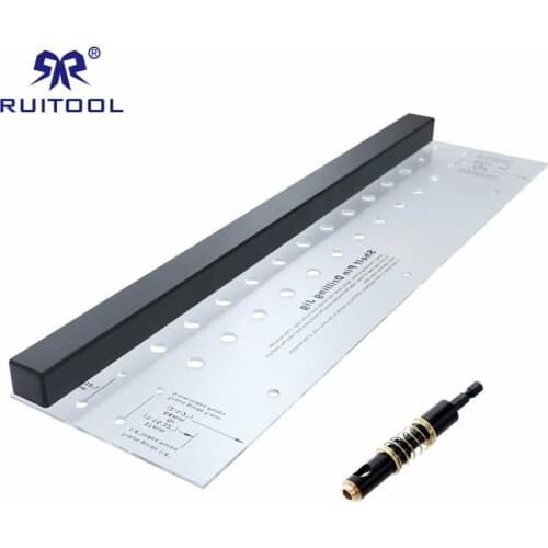 Dowel Jig Shelf Pin Drilling Jig With 1/4" Self Centering Drill Bit Furniture Cabinet Door Hole Drill Guide Tool For Carpentry