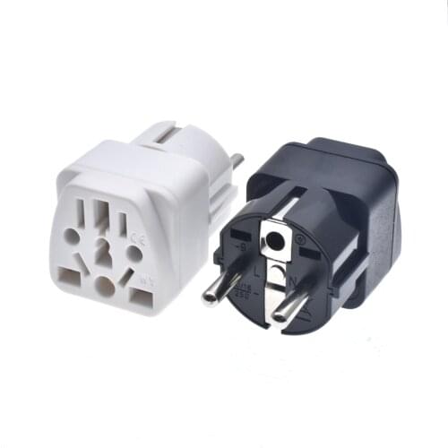 16A Universal Italy Switzerland UK US AU to EU German Russia AC Power Socket Schuko Plug Travel Charger Adapter Converter