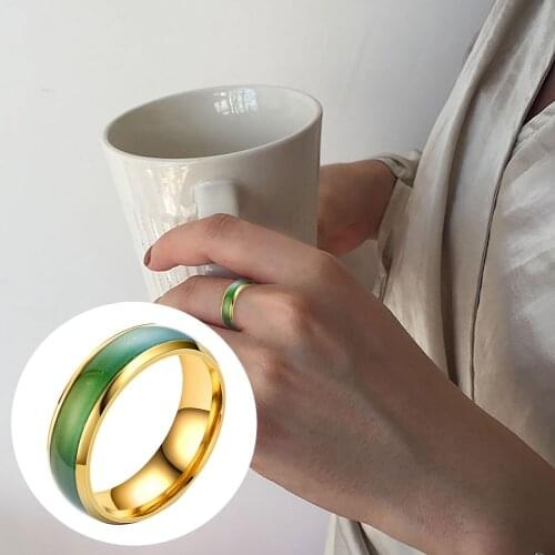 Genuine Hematite Rings Temperature Sensitive Glaze Colorful Rings for Women Engagement Party Jewelry Accessories Anillos Bague