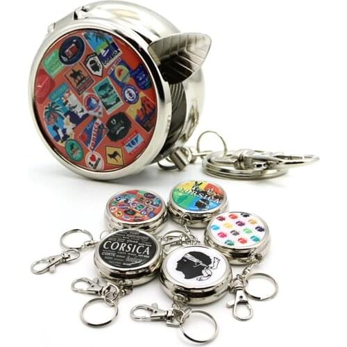 Ashtray Round Tinplate Portable Epoxy Pocket Innovative Advertising Pocket Ideas Personalized Strange Ash Holder Case