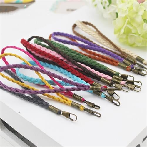 Braided Hand Wrist Lanyard Strap Handmade DIY bags pendant Keychain Rope Key Chain Car Keyrings Accessories for Men Women