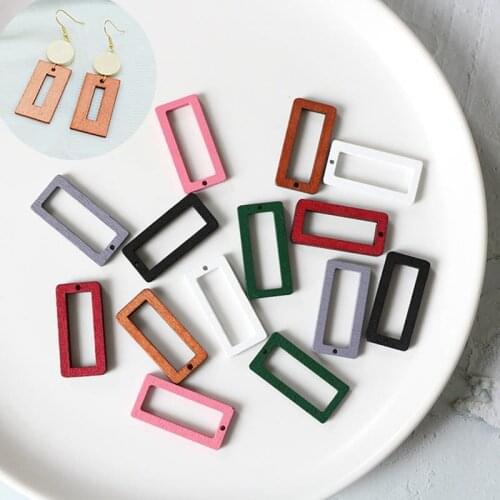 10Pcs 15*30mm Wooden Rectangle Frame Resin Epoxy Mold Accessories for Diy Jewelry Making Dangle Earring Charm Pendant Findings