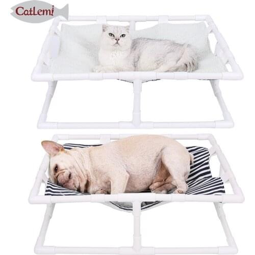 Cat striped hammock camping bed, winter and summer dual-purpose pet bed, moisture-proof and comfortable sleeping mattress