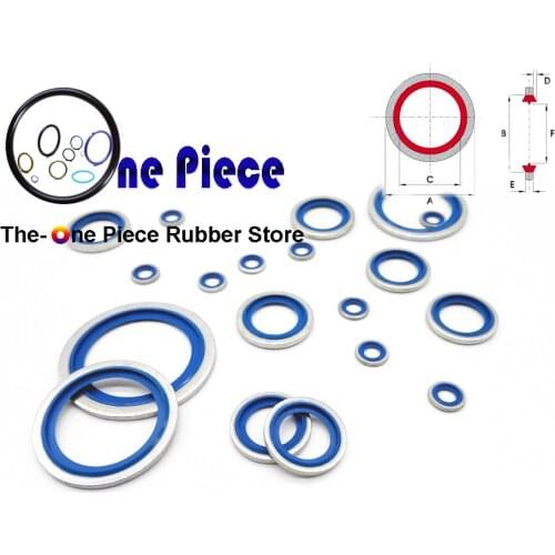 BSP 3/8" inch Self centering Bonded Seal INCH Washer Seal Gasket Dimensional series Metal +NBR