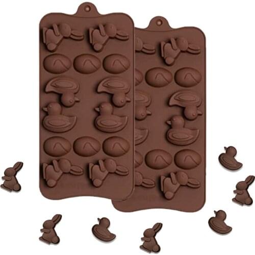 Silicone Molds for Candy Cake Chocolate and Ice Cube Easter Egg Bunny Egg Rabbit duck Baking Mold