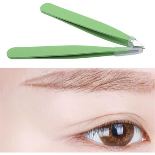 2pcs/set Eyebrow Tweezer Hair Beauty Slanted Puller Stainless Steel Eye Brow Clips Hair Removal Makeup Tool Brand New