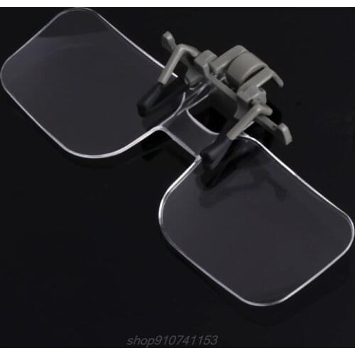 2X Glasses Style Magnifier Magnifying Glass with Clip For Reading F02 21 Dropshipping