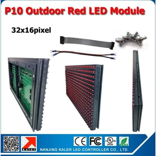 TEEHO Wholesale China factory outdoor p10 red led module 16x32pixel 160x320mm DIP 346 red color p10 led module outdoor display