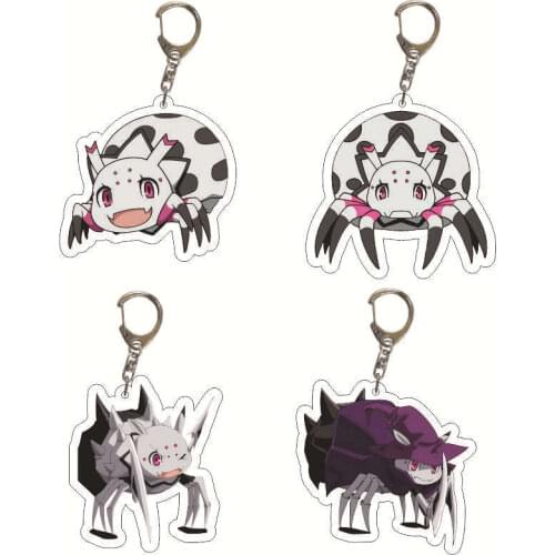 Funny Anime Keychain So I'm A Spider So What Kumoko Keyring Strap Figure Acrylic Key Chain Charm Kawaii Keychain