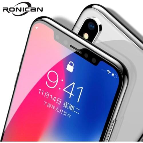 RONICAN 0.3mm Screen Protector Tempered Glass On iPhone Xs Max X Xr S 3D Full Cover Protective Glass For iPhone Xsmax Protection