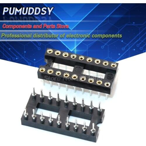 10PCS Round Hole 18 Pins 2.54MM DIP 18 PIN DIP18 IC Sockets Adaptor Solder Type IC Connector