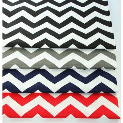 100% Cotton twill textile nordic wind black grey navy red Wave chevron for DIY bedding cushion patchwork home decoration fabric