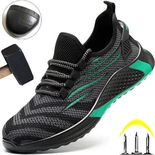 2021 Safety Shoes Men Work Boots Steel Toe Cap Indestructible Shoes Puncture-Proof Work Sneakers Men Protective Shoes Boots
