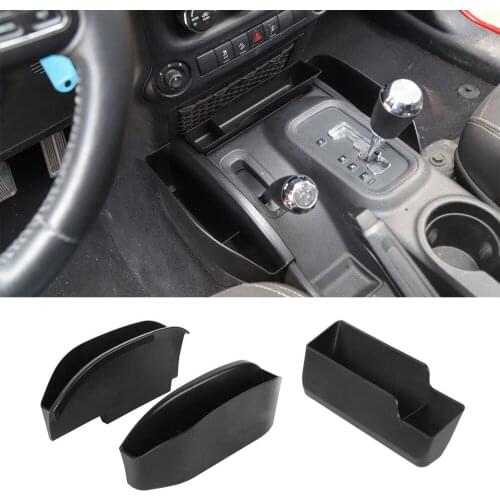 3Pcs/set Car Gear Shift Panel Storage Box Container Holder For Jeep Wrangler JK 2011-2017 Interior Car Accessories
