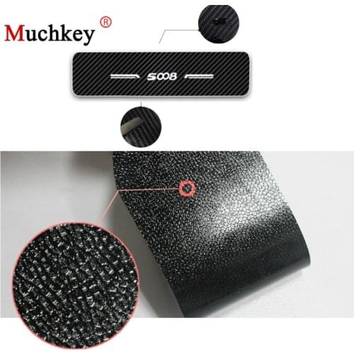 Car Scuff Plate Door Sill Guard For Peugeot 5008 Door Threshold Plate 4D Carbon Fiber Vinyl Car Sticker Auto Accessories 4pcs