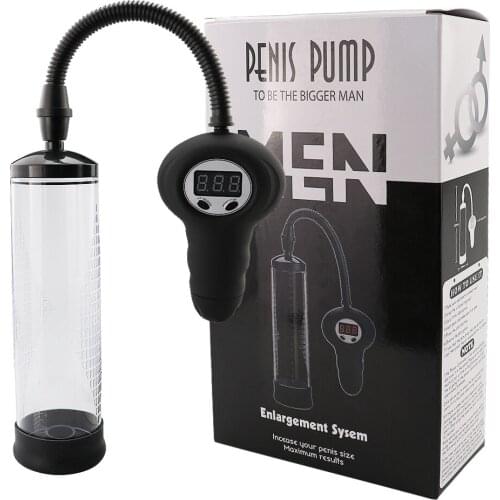 Battery Penis Enlargement Pump LED Digital Display Automatic Penis Vacuum Pump Erection Exercise Penis Extend Sex Toys for Men