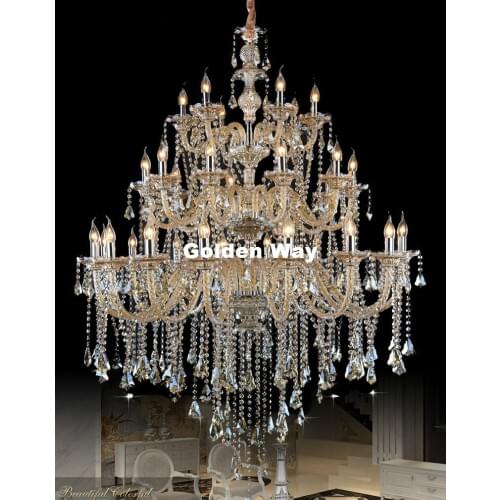 Free Shipping Luxury Modern Hotel Chandelier LED AC Lamparas Retro Cognac Chandelier Cristal Lustre Penthouse Cystal Chandelier