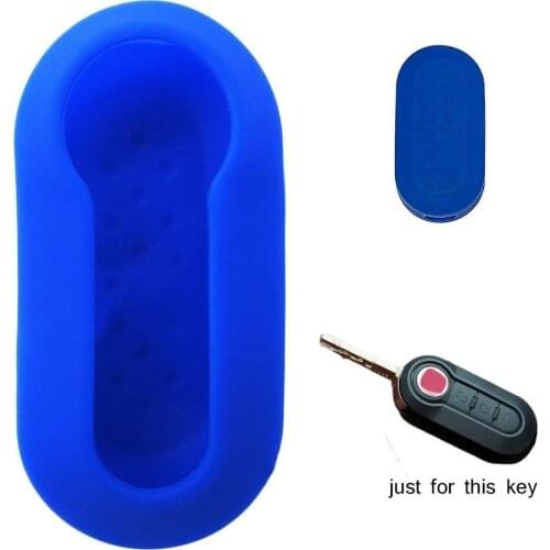 MuchkeyCar Key Cover Car Key Case For Fiat Smart Remote Key Protection Case Silicone 3 Button Blue 1Pcs