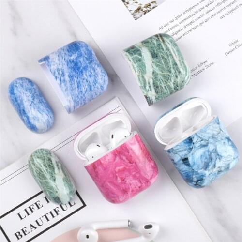 KJOEW Luxury marble headphone case for AirPods1 generation TPU soft shell for Airpods2 generation apple bluetooth headphone case