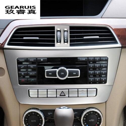 For mercedes C class W204 Interior Trim Outlet CD Air Conditioning Central control Panel Covers stickers and decals Accessories