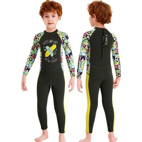 Stretchy Kids Wetsuit Boys Girls Surfing Diving Suit Child Youth Back Zip