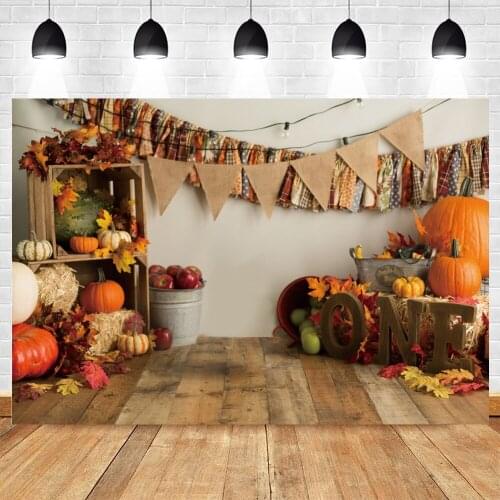 Yeele Photocall Baby Birthday Background Autumn Pumpkin Flowers Party Portrait Backdrop Photography For Photo Studio Photozone