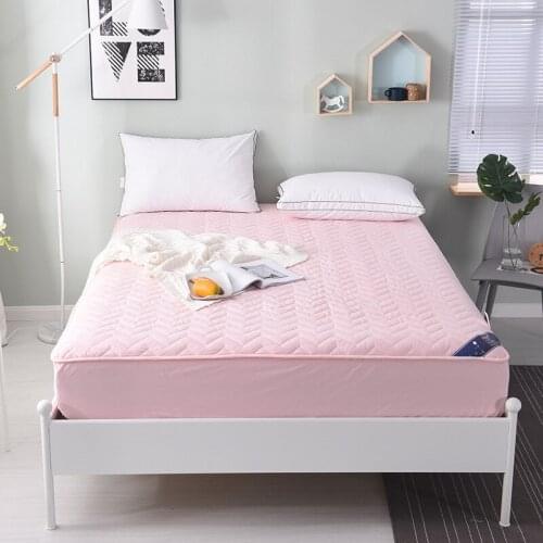 Cotton Thickened Single Bedspreads Hotel Bed Cover Pure Cotton Color Quilted Bed Cover Non-slip Mattress Cover