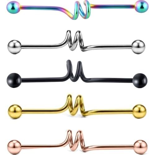 JUNLOWPY Industrial Barbells 16G Surgical Steel Industrial Piercing Jewelry for Women Men Tragus Earring Helix-Cartilage 50pcs