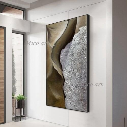 Rock Texture Hand Painted Oil Paintings on Canvas Color Is Dark Abstract Painting Wall Picture for Living Room Home Decor Art