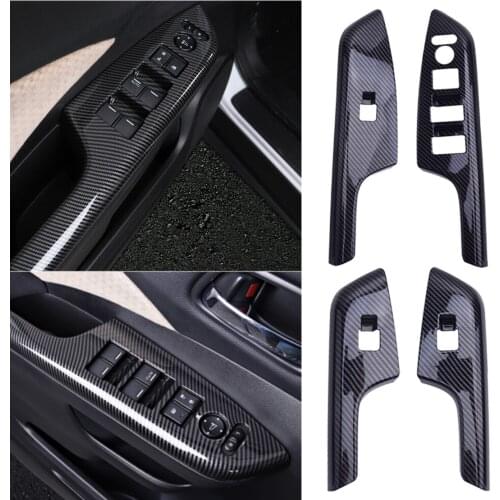 1Set Carbon Fiber Style Window Lift Switch Trim Cover Panel Fit For Honda CRV 2012 2013 2014 2015 2016