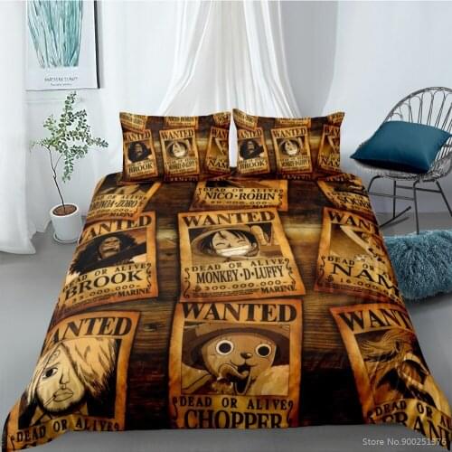 Anime ONE PIECE 3D Cartoon Printed Bedding Set Twin Full Queen King Soft Duvet Cover Set Comforter Cover Set for Home Bedroom