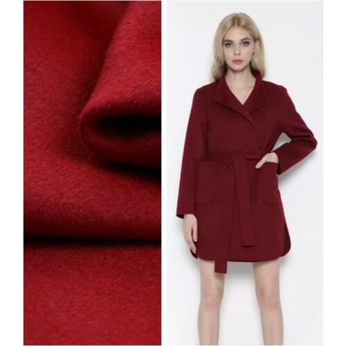 Red - sided double - sided cashmere fabric double - layer wool fabric thickened coat wool fabric wholesale cashmere cloth